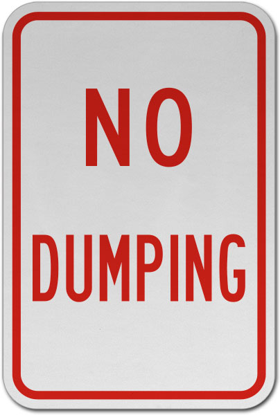 No Dumping Sign W5451 - by SafetySign.com
