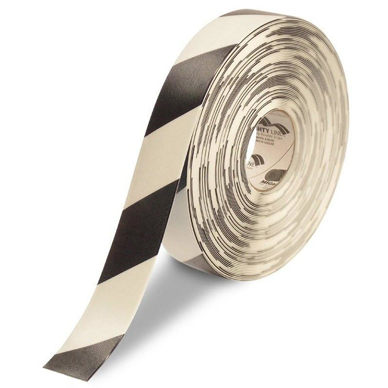 2" White with Black Chevrons Mighty Line  Safety Floor Tape - 100 FT. Roll