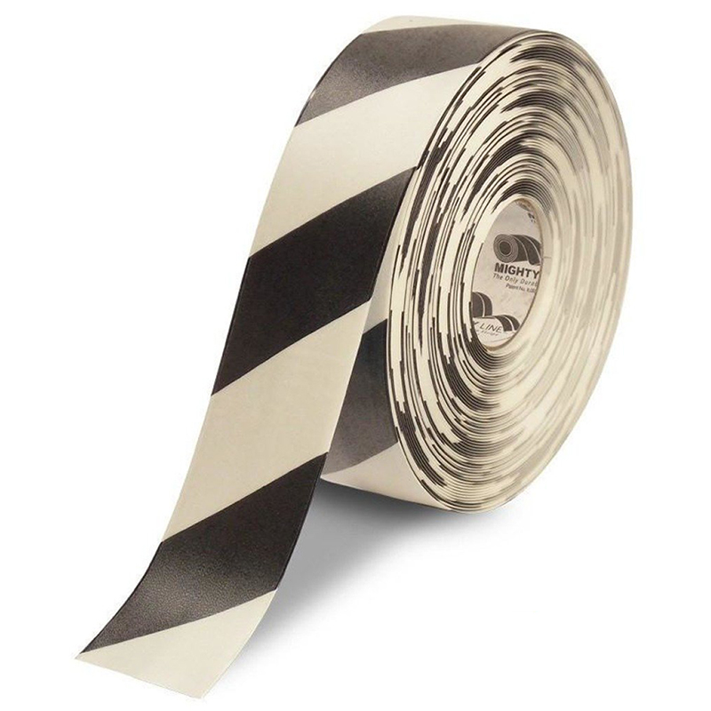 3" White with Black Chevrons Mighty Line  Safety Floor Tape - 100 FT. Roll