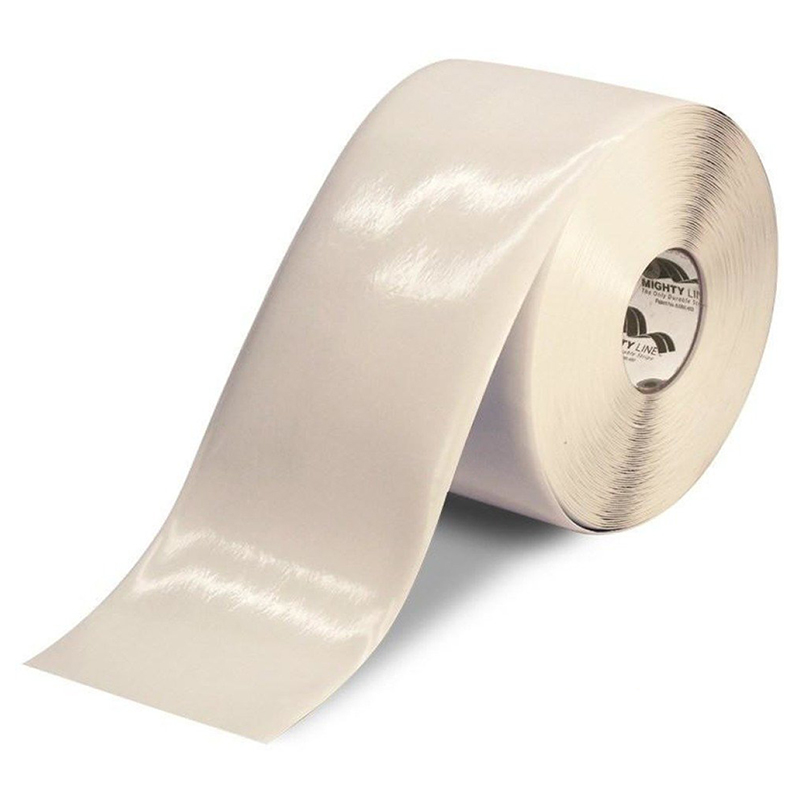6" White Mighty Line Safety Floor Tape - 100 FT. Roll
