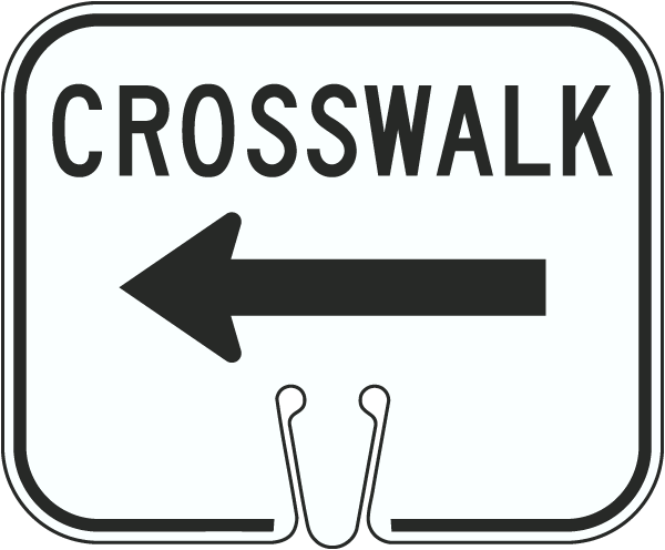 Crosswalk Left Cone Sign