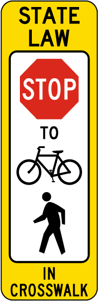 In Street Trail Crossing Stop Sign