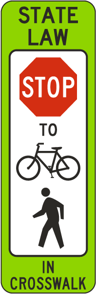 In Street Trail Crossing Stop Sign