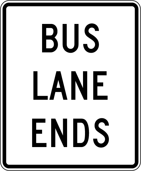 Bus Lane Ends Sign