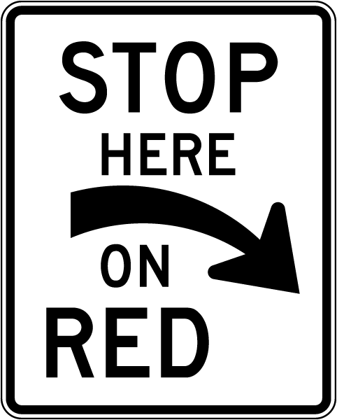 Stop Here On Red Sign