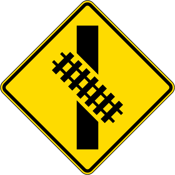 Skewed Crossing Symbol Railroad Sign