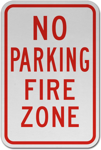 No Parking Fire Zone Sign