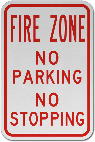 Fire Zone No Parking No Stopping Sign