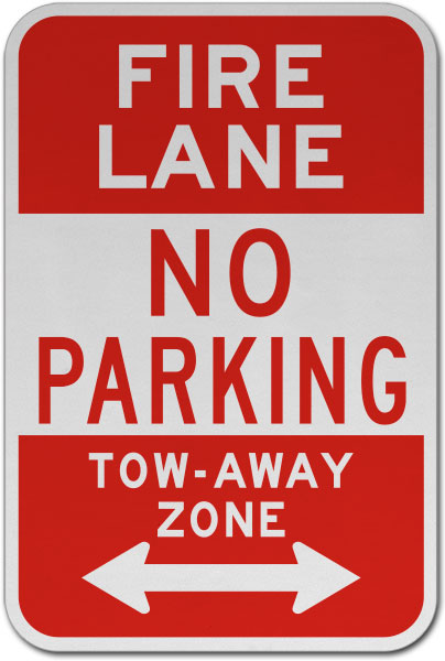 Fire Lane No Parking Tow Away Zone Sign