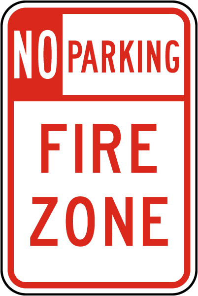 No Parking Fire Zone Sign
