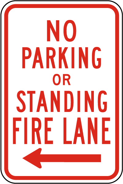 No Parking Fire Lane Sign