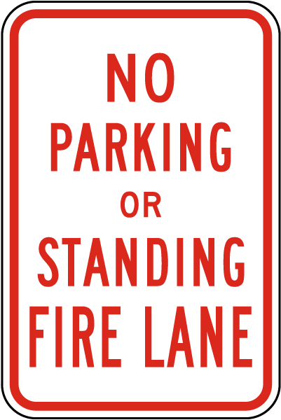 No Parking Fire Lane Sign