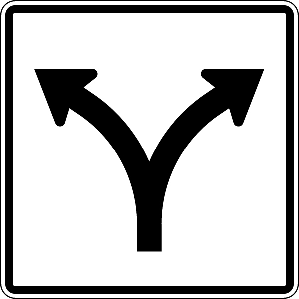 Texas Split Road Sign
