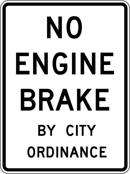 Texas No Engine Brake Sign