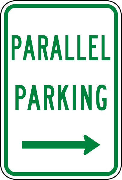 Texas Parallel Parking to the Right Sign