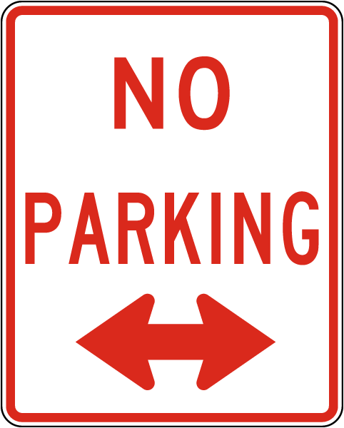 Texas No Parking Double-Arrow Sign