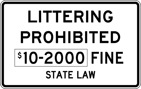 Texas Littering Prohibited Sign