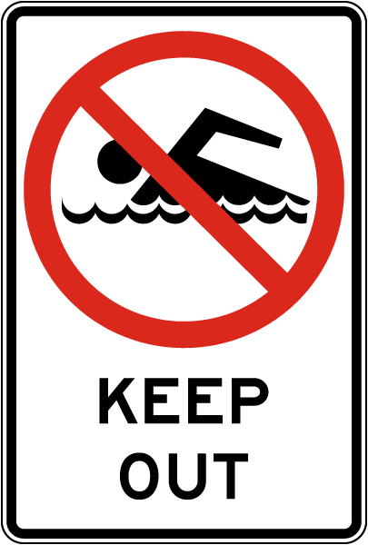 Texas No Swimming Keep Out Sign