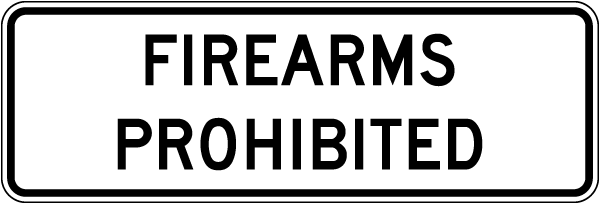 Texas Firearms Prohibited Supplemental Sign