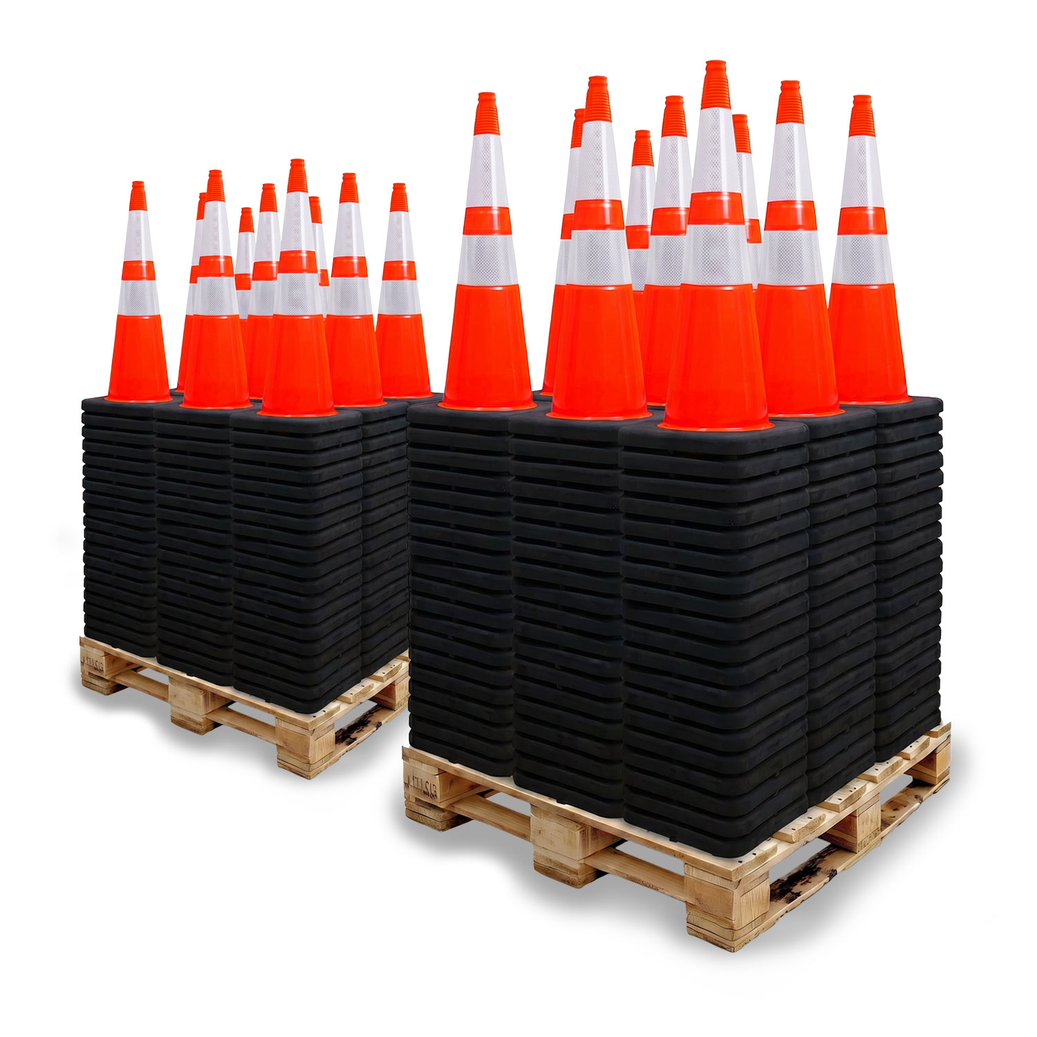 2 Pallet Bundle - 36" Elite 3M Sheeting Traffic Cone w/ Black Base, 10lbs