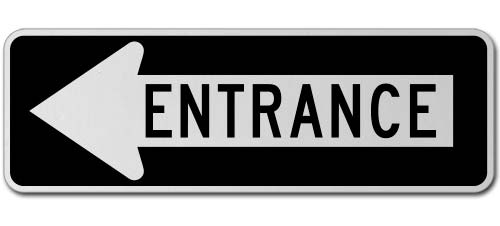 Entrance Left Sign