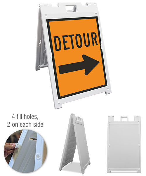 Detour (Right Arrow) Sandwich Board Sign