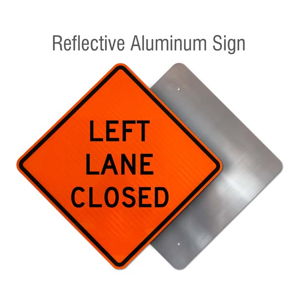 Left Lane Closed Sign