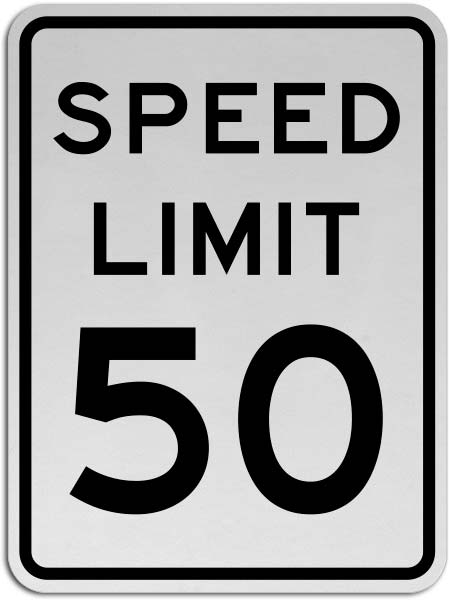 Speed Limit 50 MPH Sign