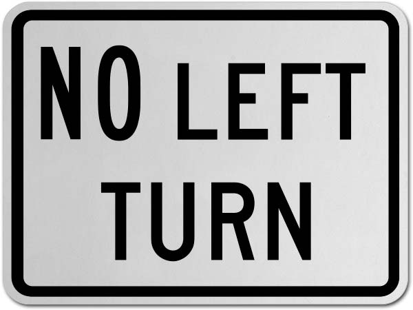 No Left Turn Sign