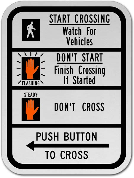 Pedestrian Signal Information Sign