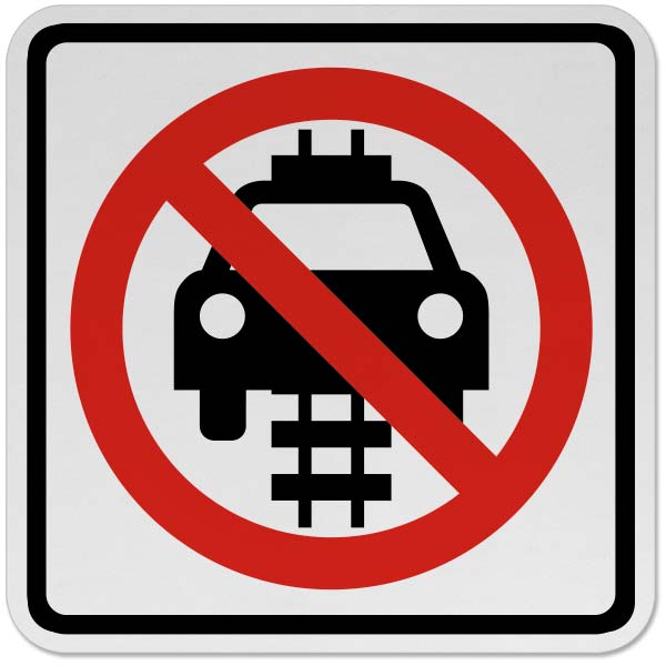 No Motor Vehicles On Tracks Sign