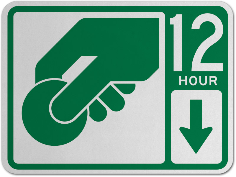 Parking Fee Station 12 Hr Sign