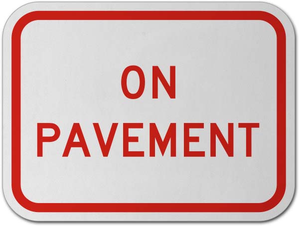 On Pavement Sign