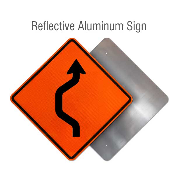 One Lane Double Reverse Curve Left Sign