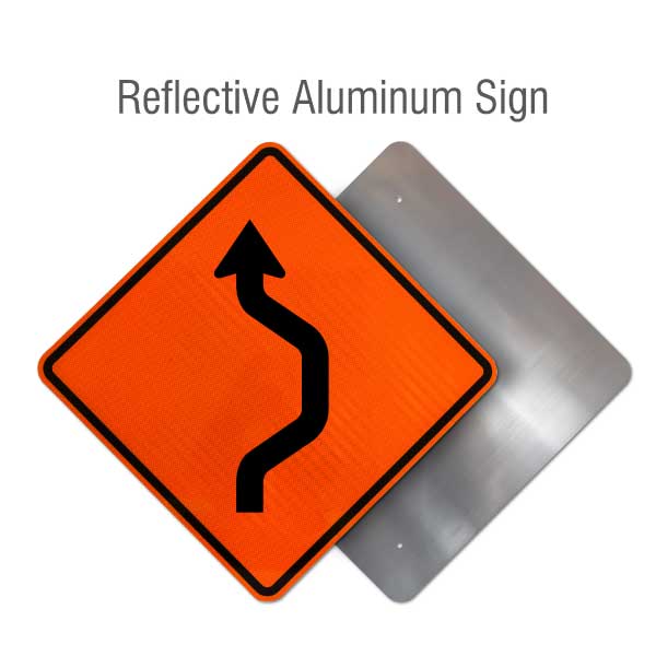 One Lane Double Reverse Curve Right Sign