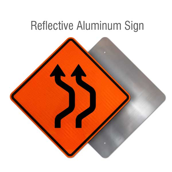 Two Lane Double Reverse Curve Right Sign