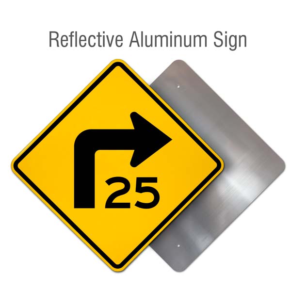 Right Combination Turn / Advisory Speed Sign