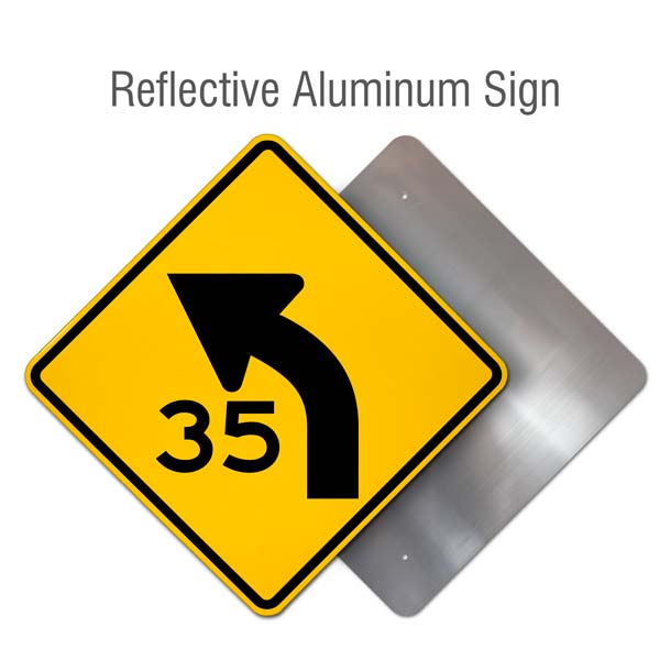 Left Combination Curve / Advisory Speed Sign