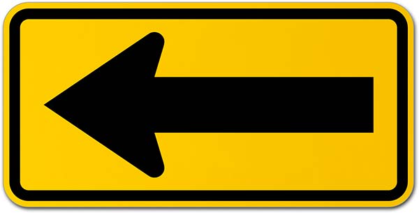 One Direction Large Left Arrow Sign