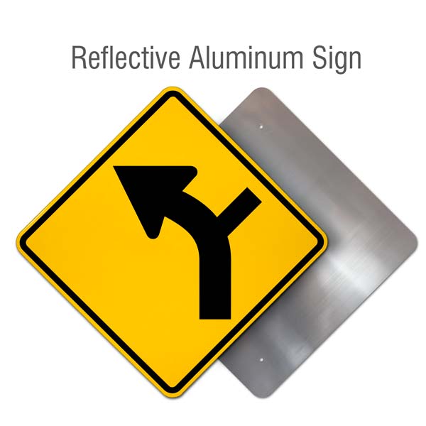 Left Combination Curve / Side Road Intersection Sign