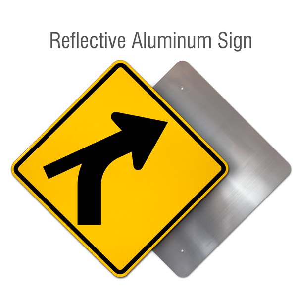 Right Combination Curve / Cross Road Intersection (Tangent From Side) Sign
