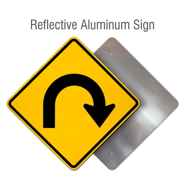 Right 180 Degree (Hairpin) Curve Sign