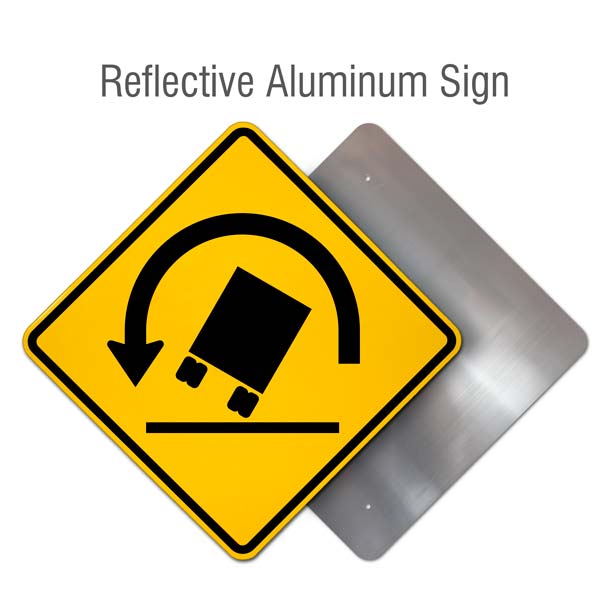 Left Truck Rollover Sign
