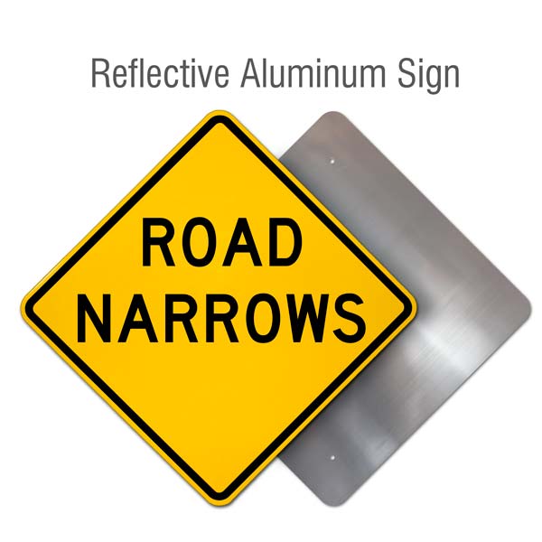 Road Narrows Sign