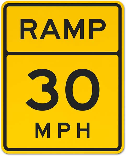 Advisory Ramp 30 MPH Sign