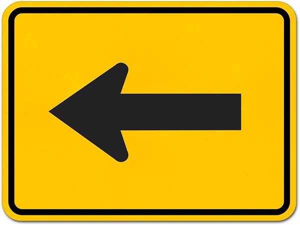 Supplemental Left Arrow Sign
