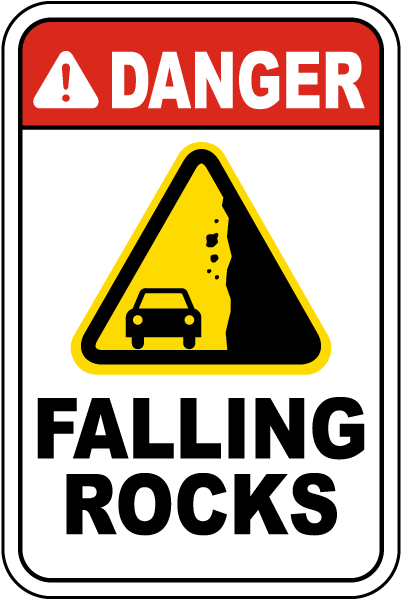 Danger Falling Rocks Sign