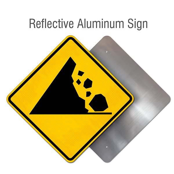 Falling Rocks Symbol (From Left) Sign
