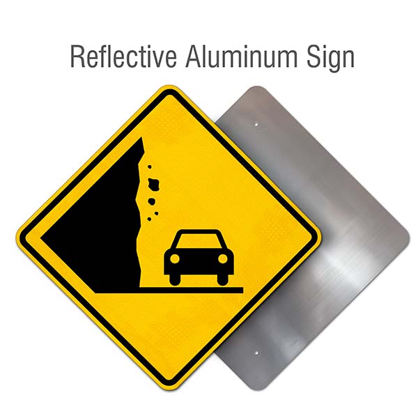 Falling Rocks On Vehicle Symbol (From Left)
