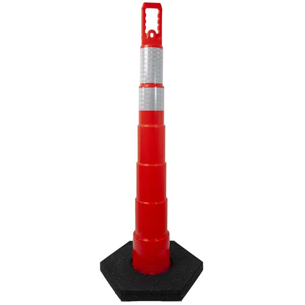 42" Channelizer Cone with 2 reflective bands + 16 lb. Base
